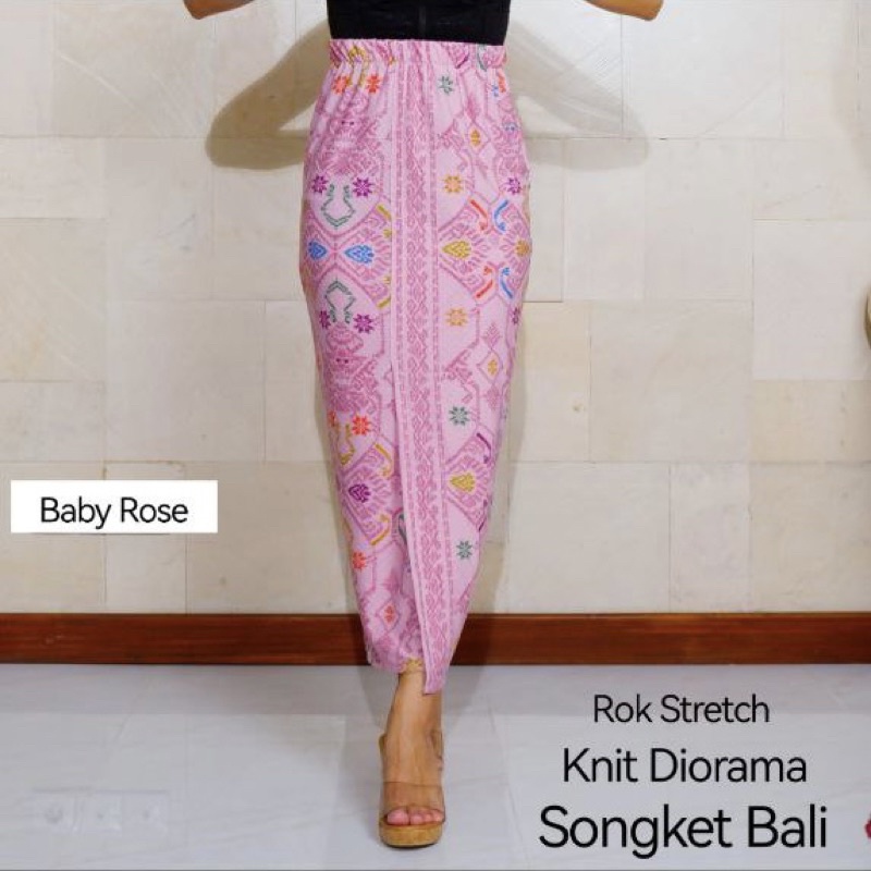 Kamen bali motif songket bahan knit (kamen jadi)