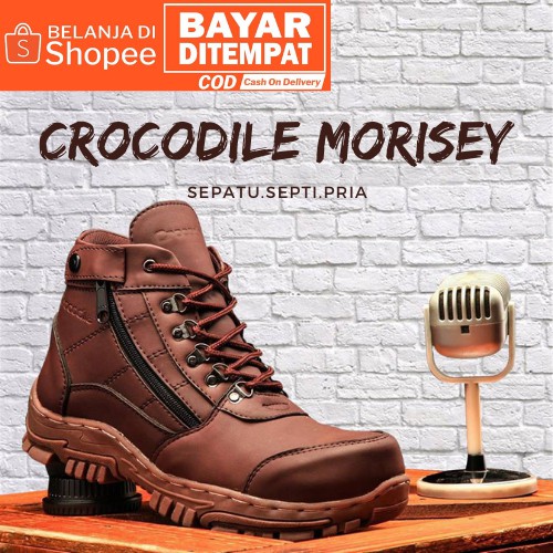 [COD] SEPATU PRIA BOOTS CROCODILE MORISEY SAFETY UJUNG BESI TERMURAH HAIKING OUTDOOR TRACKING