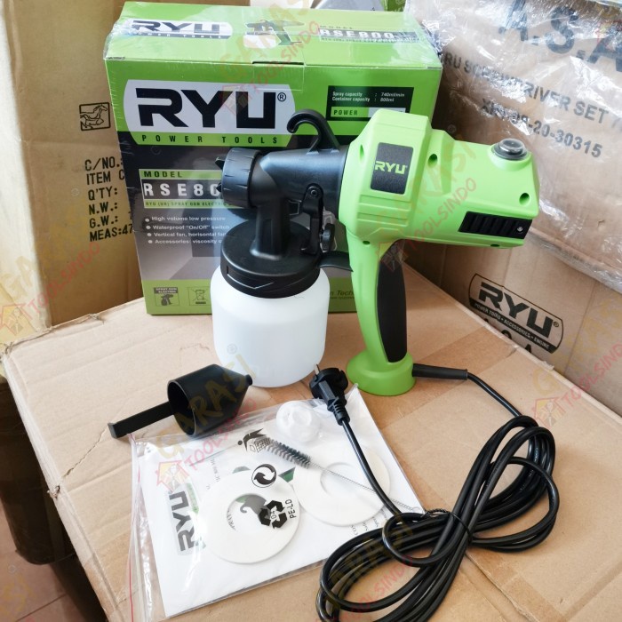 SPRAY GUN RYU RSE800 SPRAYGUN ALAT CAT SEMPROT LISTRIK RYU