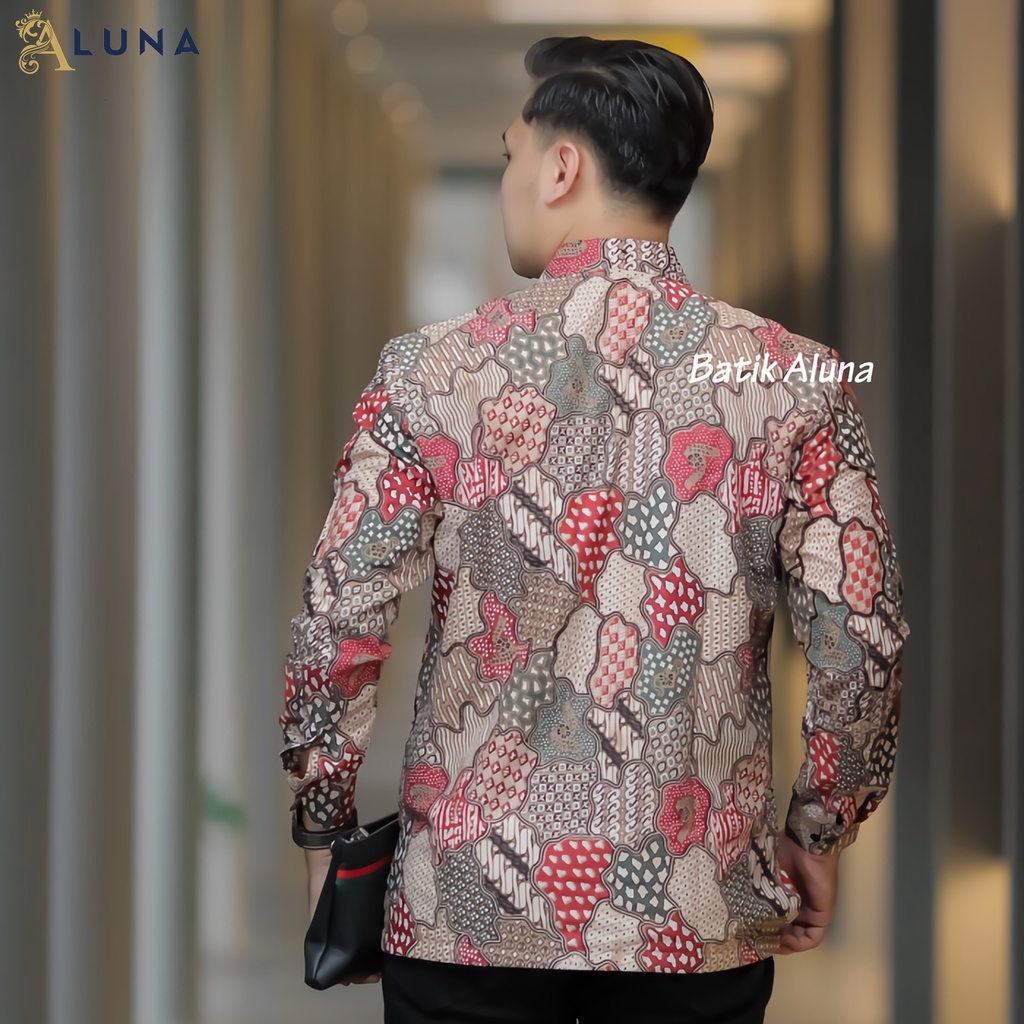 KEMEJA BATIK PRIA PREMIUM LENGAN PANJANG REGULAR BATIK ALUNA PCW 031