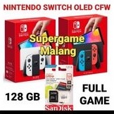 Nintendo Switch Oled Putih White Neon Red Blue Console Game Gaming New