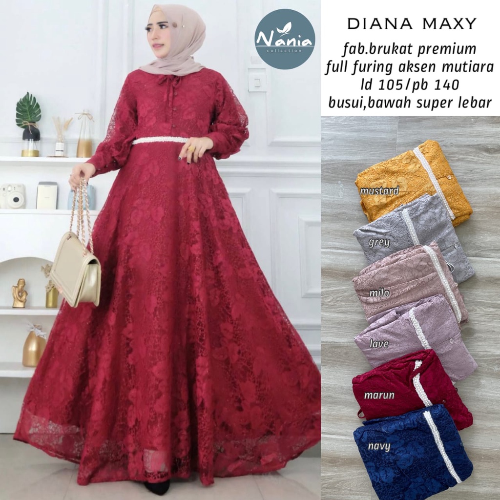 DIANA MAXI DRESS BRUKAT PREMIUM ORIGINAL NANIA