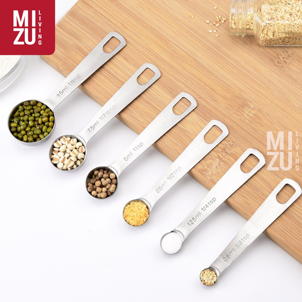 MISURARE 6in1 SET Measuring Spoons Sendok Takar Ukur Stainless Steel