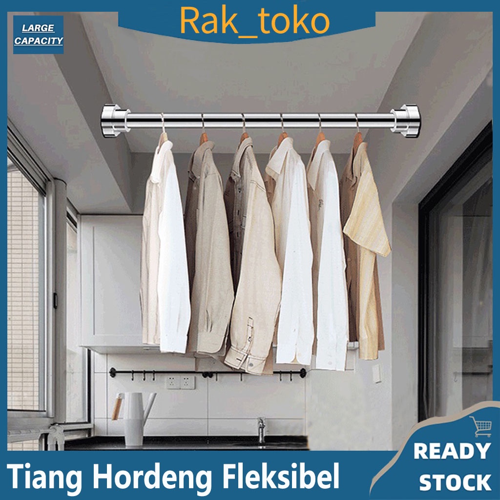 Tiang Gorden Fleksibel Tiang Jemuran Tiang Hanger Multifungsi Gantungan Jemuran