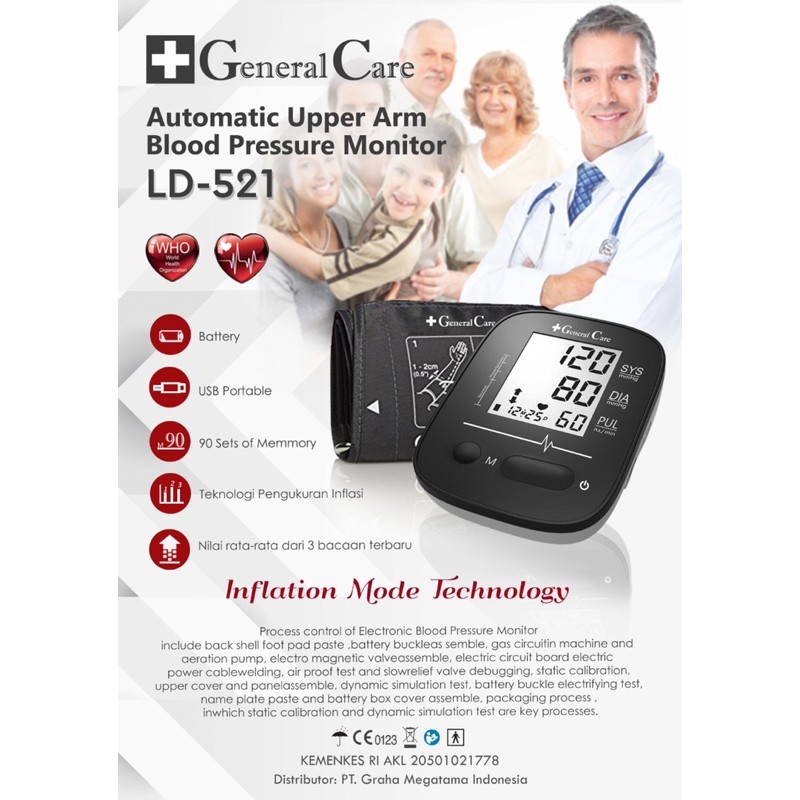 Tensi Digital General Care LD 521/Tensimeter Digital Puremed/Tensi Digital Murah Bergaransi