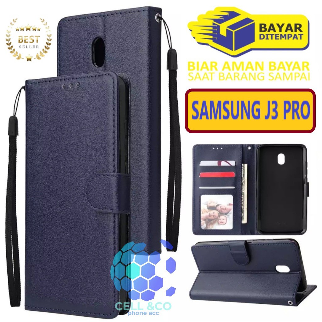 Flip cover SAMSUNG J3 PRO Flip case buka tutup kesing hp casing flip case leather wallet