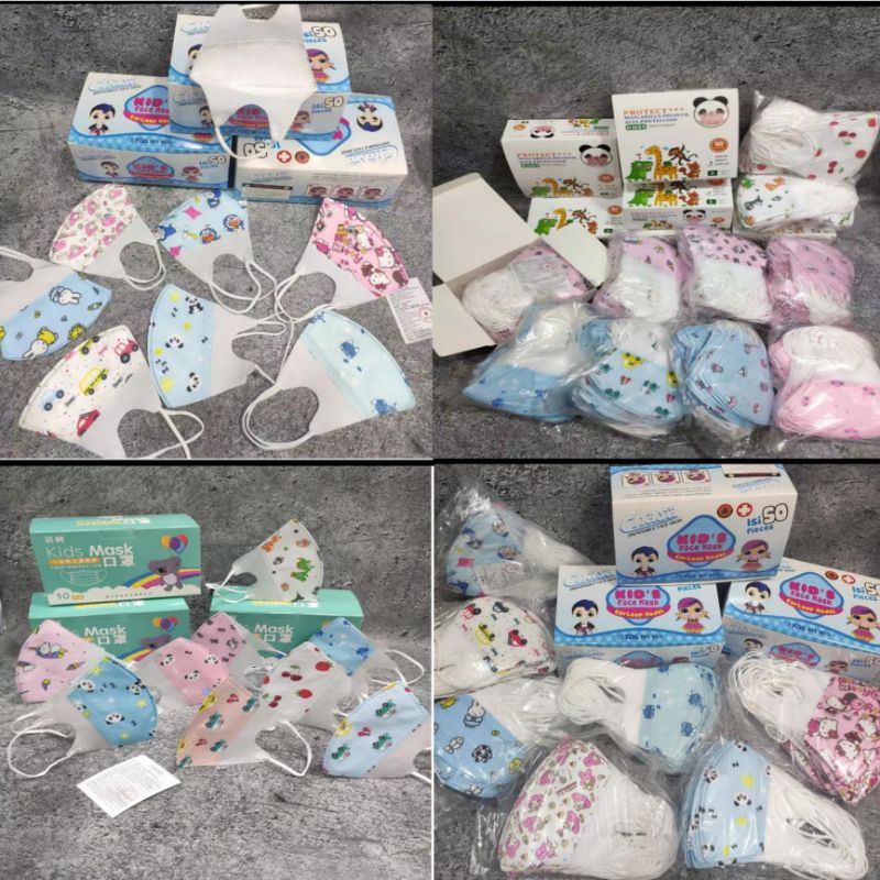 MASKER ANAK KIDS DUCKBILL 3PLY - 4-14thn MASKER ANAK KECIL LUCU MASKER DUCKBIL WARNA WARNI - 10pcs