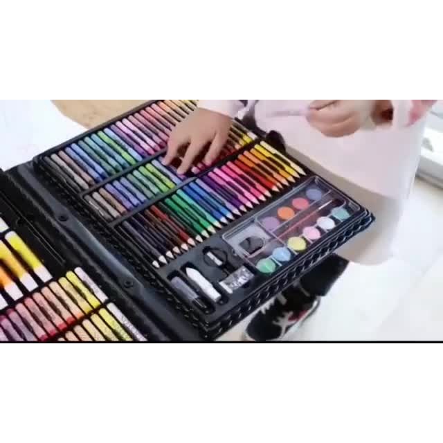 ☀ACCBAYI☀ ACC0087 Crayon Set 150 Pcs Art Set Peralatan Gambar Lukis Isi 150 Pensil Warna Krayon Set