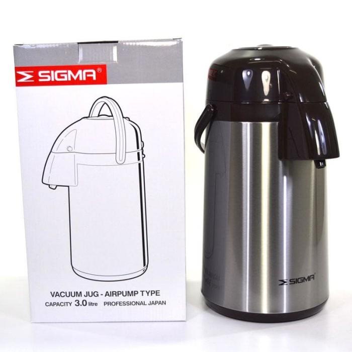 Sigma Vacuum AirPot / Termos Pencet Stainless 3ltr / Thermos Air Panas