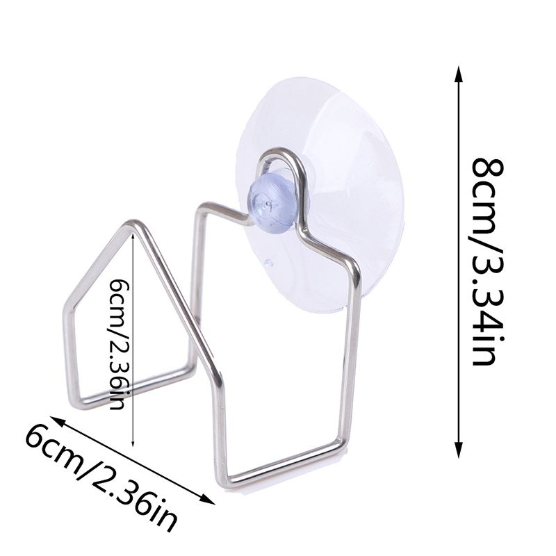 【LUCK11】1pc Stainless Steel Suction Cup Drain Rack Cloth Shelf Dish Sponge Holder Rack