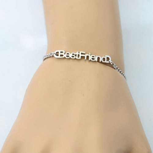 Perhiasan Gelang Unisex: Tali Dengan Kata Friendship Untuk Sahabat