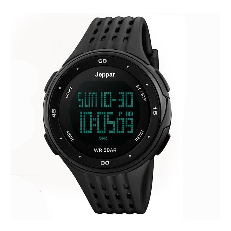 Jam Tangan Pria Murah - JEPPAR 1995 Jam Tangan Digital Sport Pria LED Strap Rubber Water Resistant 5