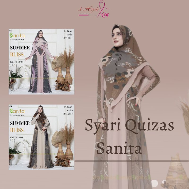 SYAR'I QUIZAZ SUMMER BLISS BY SANITA | Syari Quizas by Sanita | Syari Motif | syari set Polos | Syar