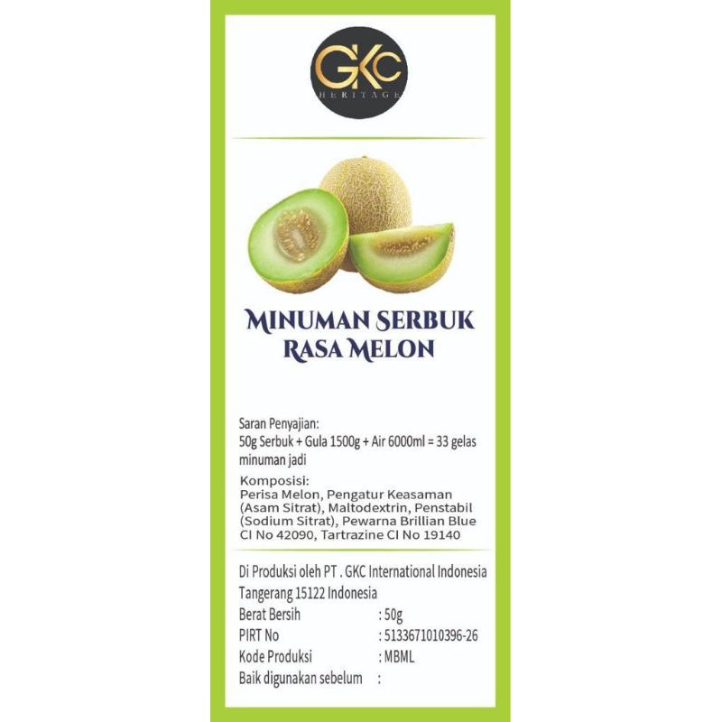 

sirup powder premium rasa melon 50gr