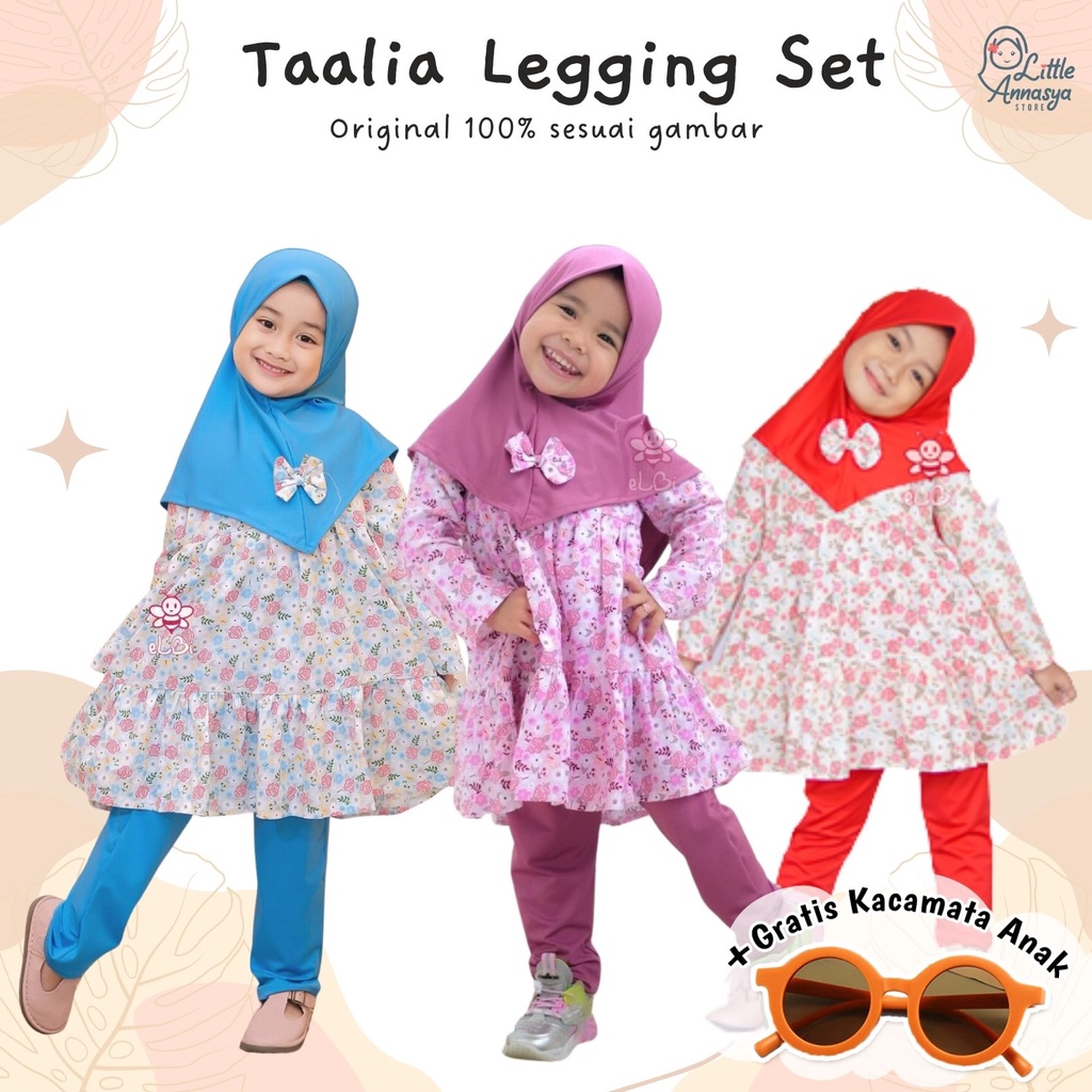 Baju Muslim Anak / Gamis Bayi / Baju Muslim Anak Perempuan Taalia Legging Set 1-5 Tahun