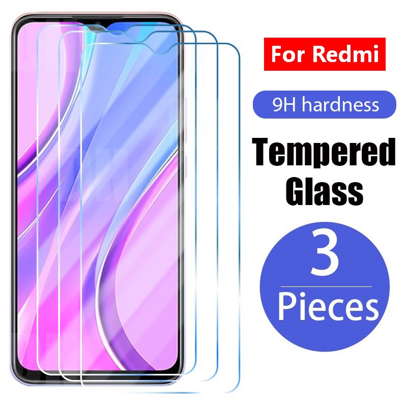 3pcs Pelindung Layar Tempered Glass Untuk Xiaomi Redmi Note 6 7 8 9 10 Pro Redmi 9A 9C 9AT 9T 9T 7A 6A 8A 8T