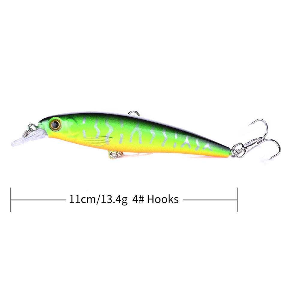 HENGJIA New 10Pcs 11cm/13.4g Minnow Umpan Pancing Swimbait Ikan Fishing Lure Wobble Bait Tackle