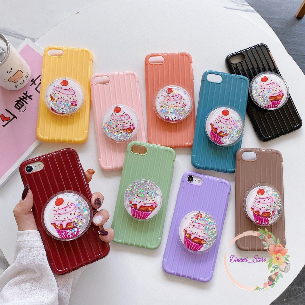 POPSOCKET GLITTER LUGGAGE KOPER 1PHONE 6 6S 6+ 6S+ 7 7+ 8+ XS MAX 11 PRO MAX ALL TYPE DST1529