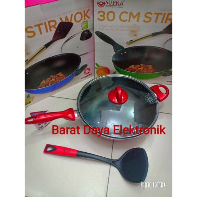 SUPRA Rosemary Stirwok 30cm+LID / Wajan Teflon Supra 30cm+Tutup