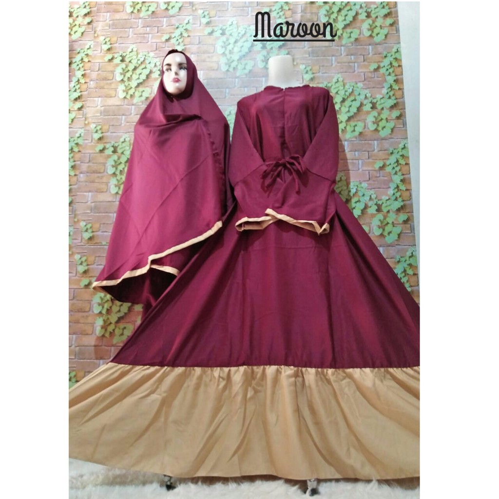 gamis set khimar wollycrepe mosscrepe syari busana muslim baju wanita putih haji umroh murah umrah