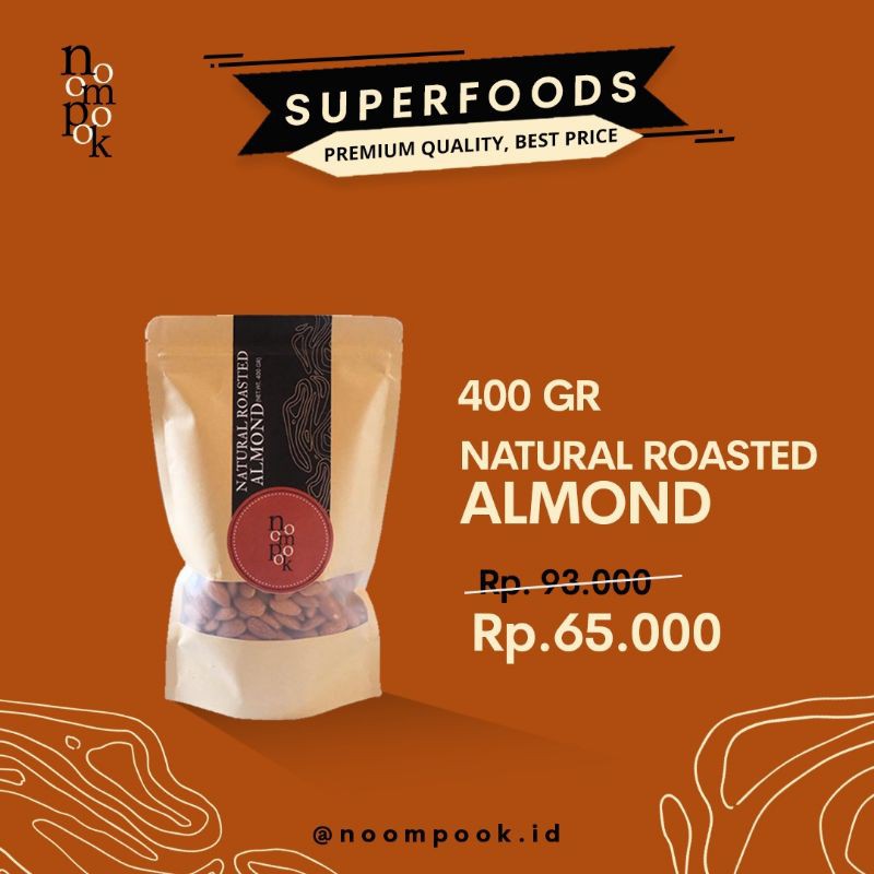 

Kacang Almond Panggang 400 gr Grade A PREMIUM / Roasted Almond