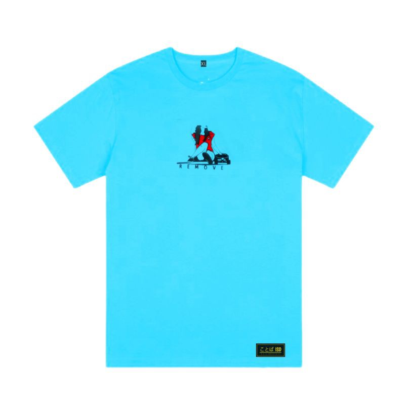 kaos distro pria biru muda murah