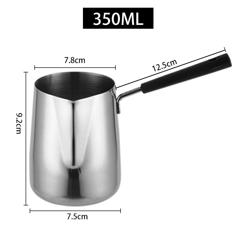 DROHOEY Gelas Kopi Espresso Latte Art Long Handle Stainless 350ml