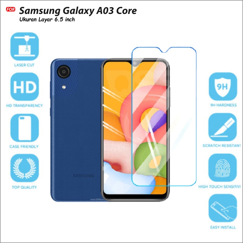 Tempered Glass Samsung Galaxy A03 Core - Anti Gores Kaca Premium Quality