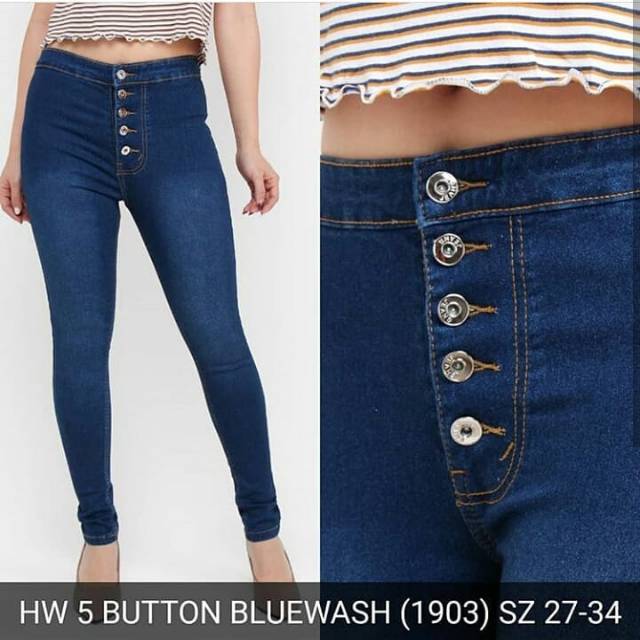 KIRANAOFFICIAL - ( COD ) celana Jeans highwaist 5 buttons ( B01 )