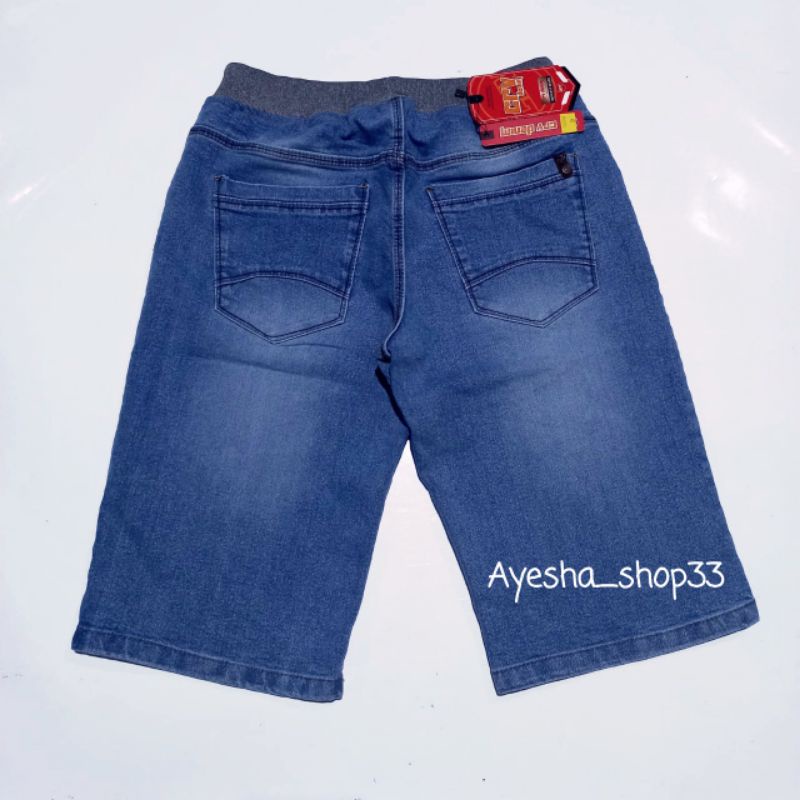 Celana Jeans Pendek Pria Pinggang Karet Jumbo 39-44