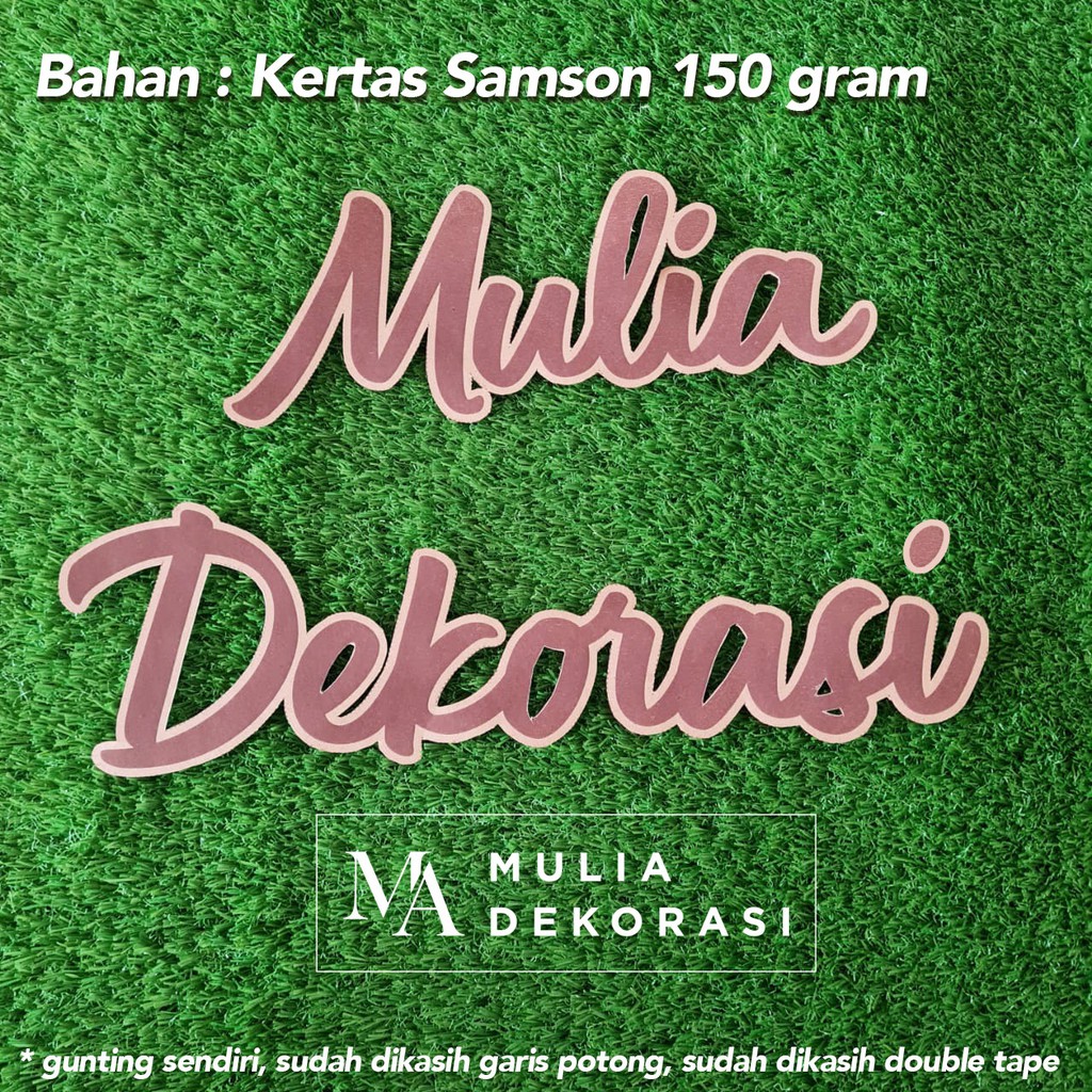 Custom 2 Kata Bahan Kertas Samson Laser Paper Dekorasi DIY Lamaran Akad Nikah Tunangan Aqiqah Ultah