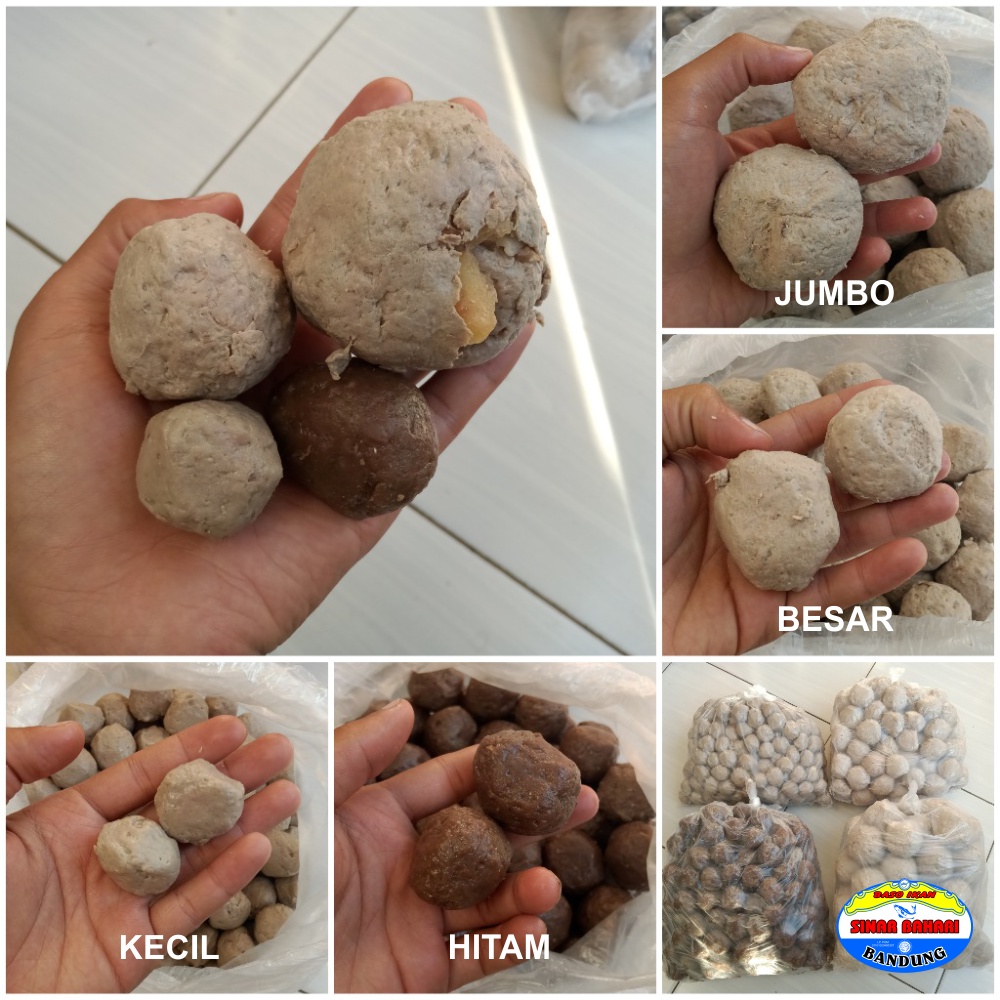 BAKSO / BASO IKAN SINAR BAHARI BANDUNG 0,5 Bal Bakso Ikan Jumbo Isi Tetelan / Cabe