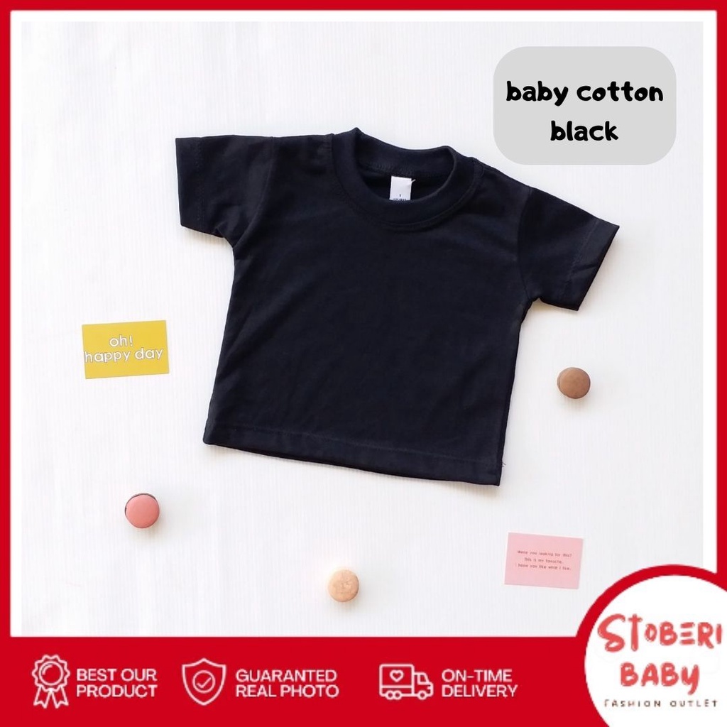 PUNCAK 3.3 stoberi baby - BABY COTTON Basic Tee Monochrome Series - Kaos Anak / Atasan Anak / Kaos Bayi / Atasan Bayi