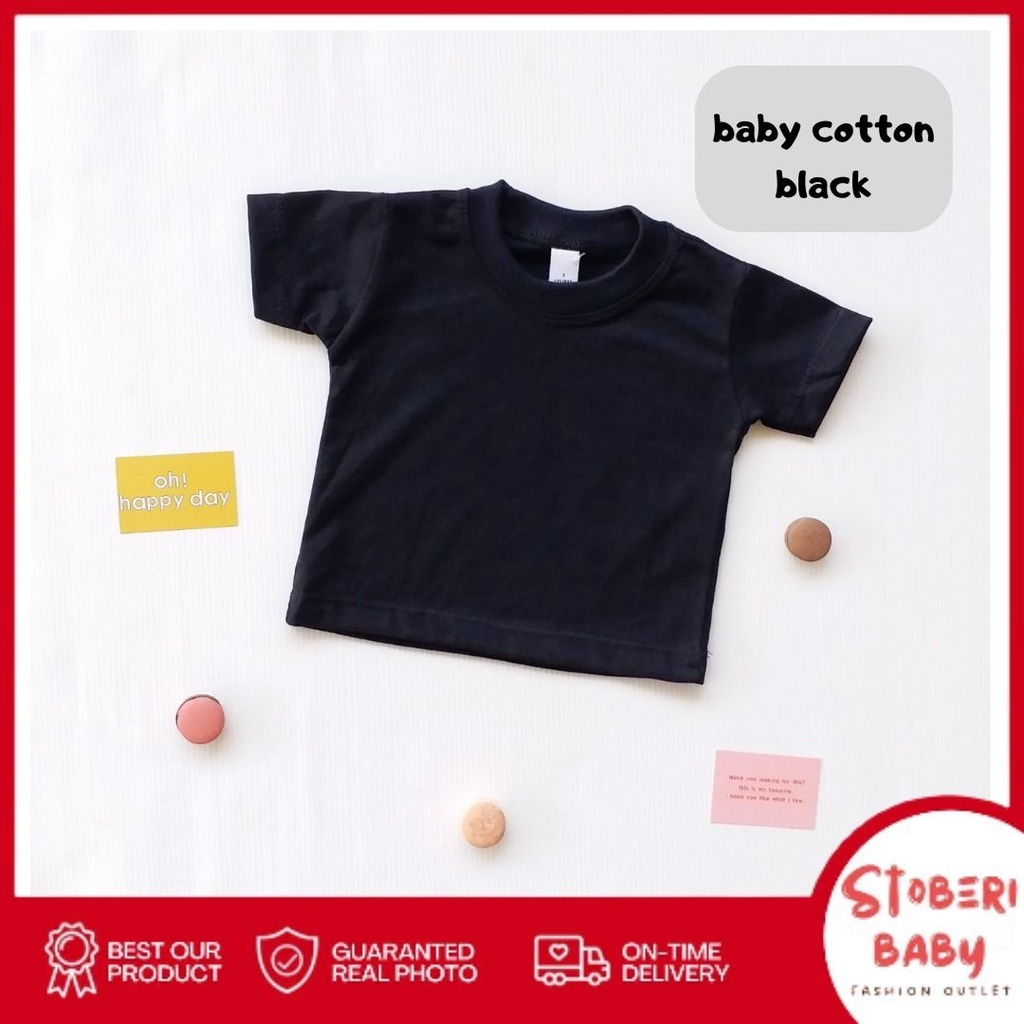 stoberi baby - BABY COTTON Basic Tee Monochrome Series - Kaos Anak / Atasan Anak / Kaos Bayi / Atasan Bayi