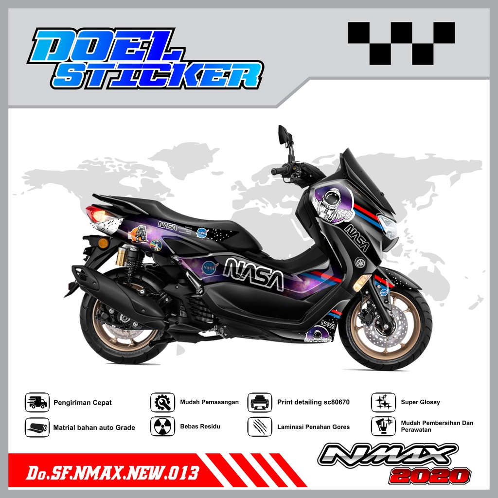 STICKER STRIPING NMAX NEW 2020 - STICKER STRIPING LIST VARIASI HOLOGRAM , CROME YAMAHA NMAX NEW 2020 DOEL 013