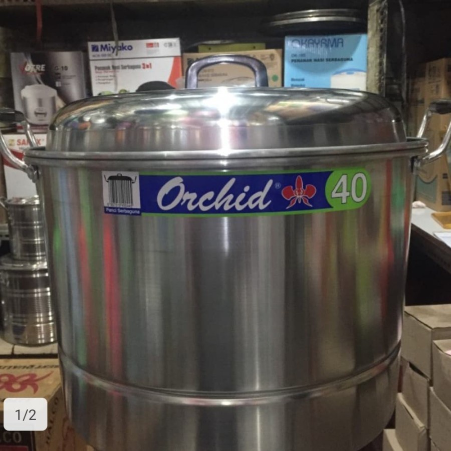 Panci Serba Guna Dandang Langseng Sarang Alumunium Orchid 40cm Gojek