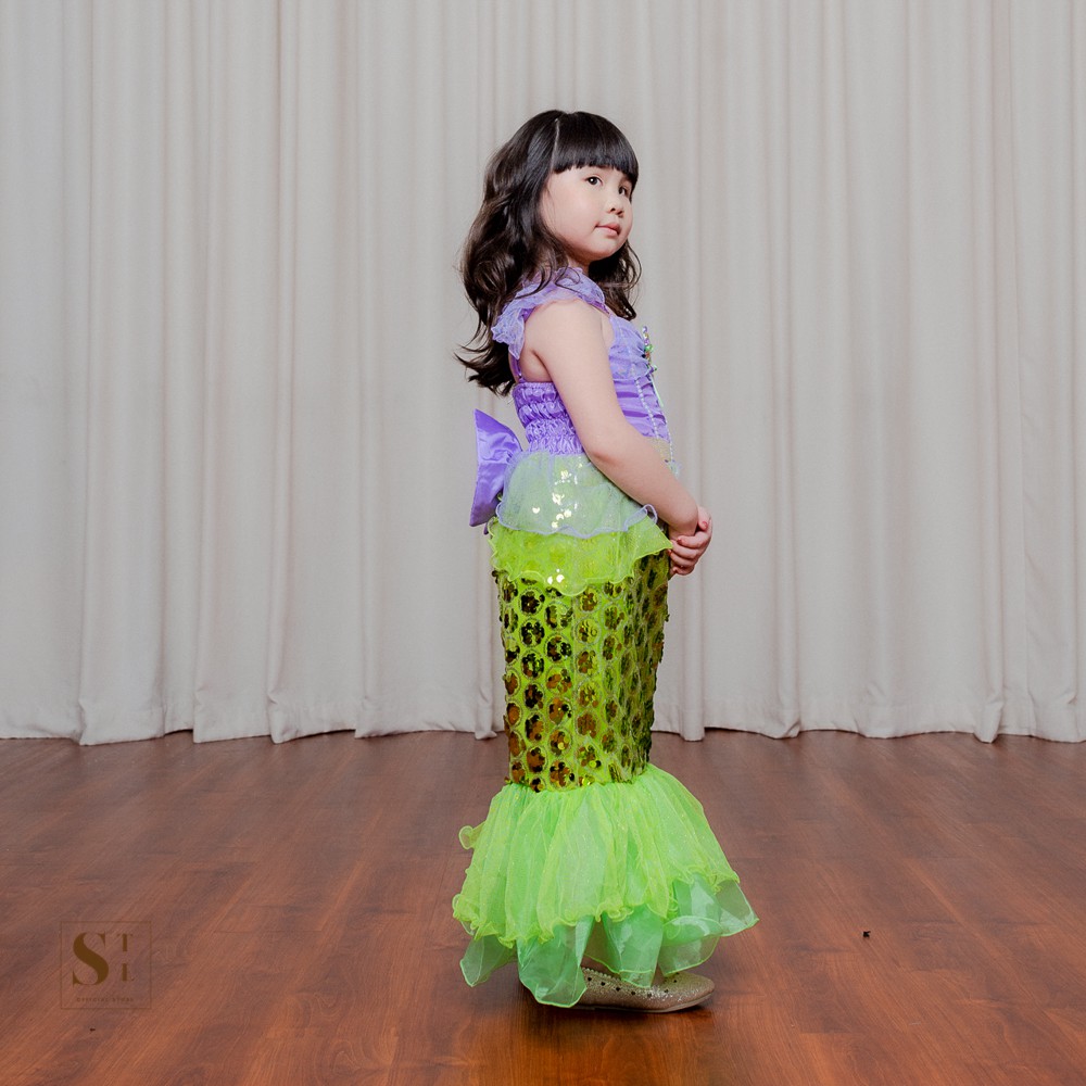 Loly Dress Anak Perempuan Karakter Ariel Little Mermaid 1545