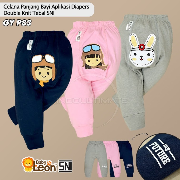 Celana Panjang COTTON Anak Bayi BABY LEON Newborn Celana Diaper Celana Popok Panjang GY-P83