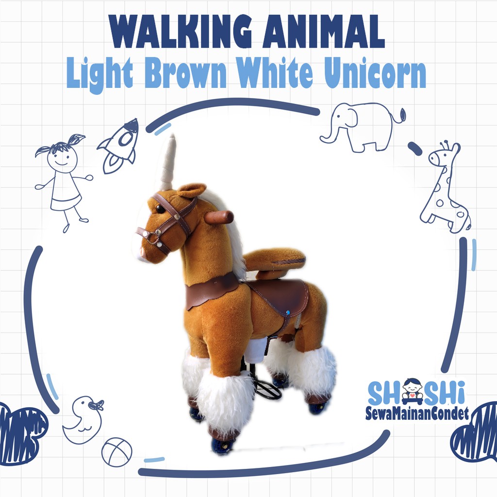 Sewa  Walking Animal Light Brown White Unicorn