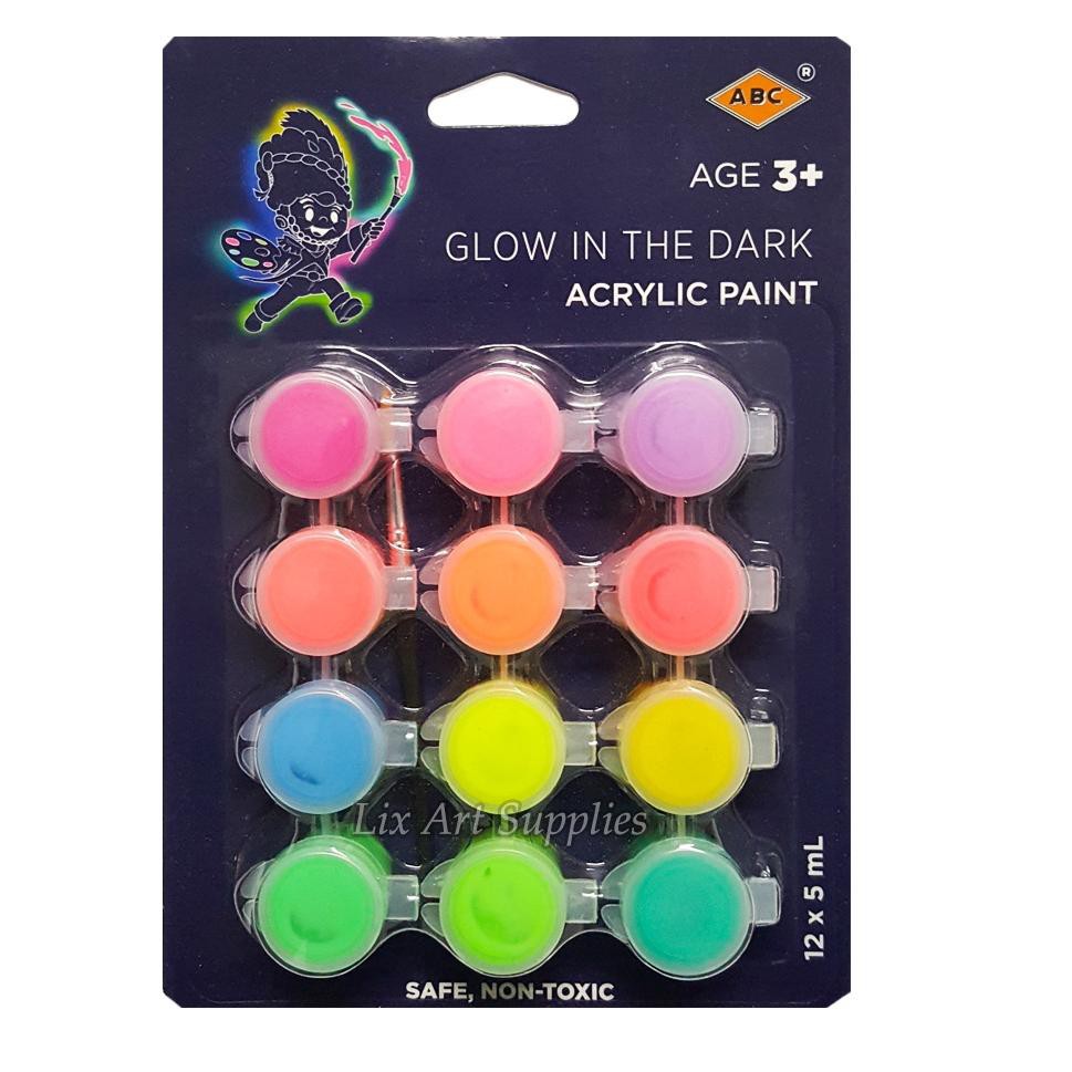

ABC Glow in the Dark Acrylic Paint 12x5ml (KODE 793)