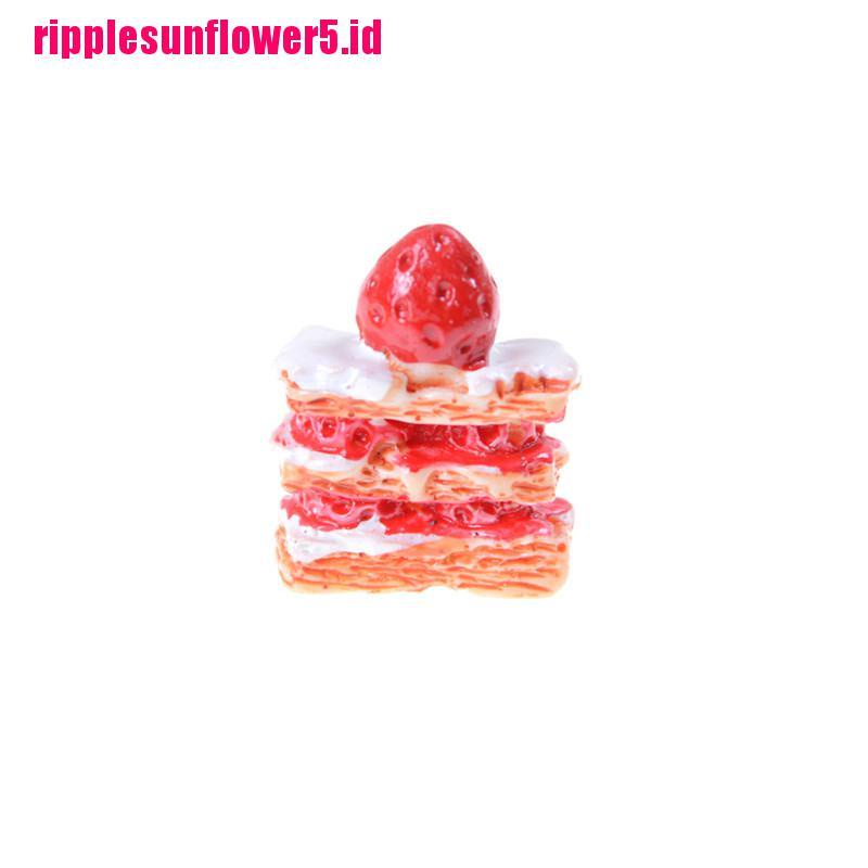 5pcs Miniatur Kue Krim Strawberry Untuk Rumah Boneka