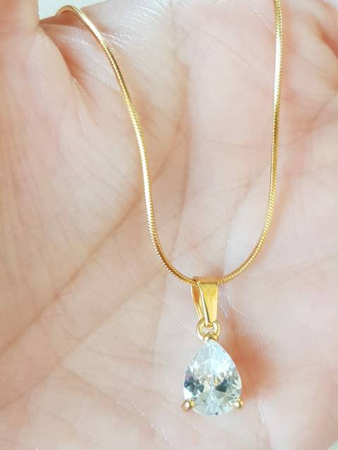 Kalung Titanium permata zircon Import SGT