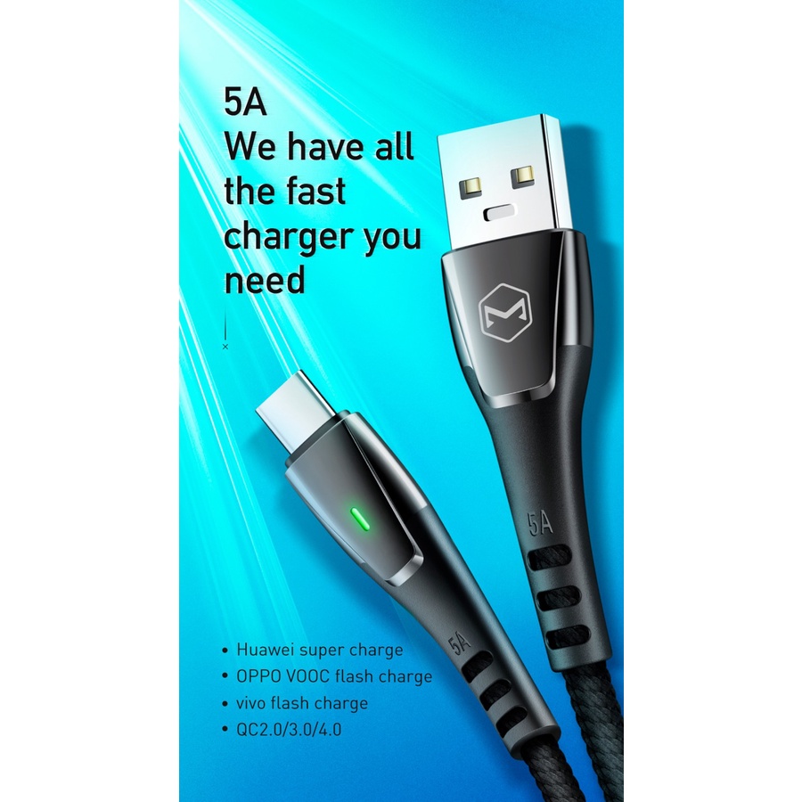 MCDODO CA-6790 Kabel Charger USB Type C Super Fast Charger 1.5M 5A 65W Auto Disconect Power OFF