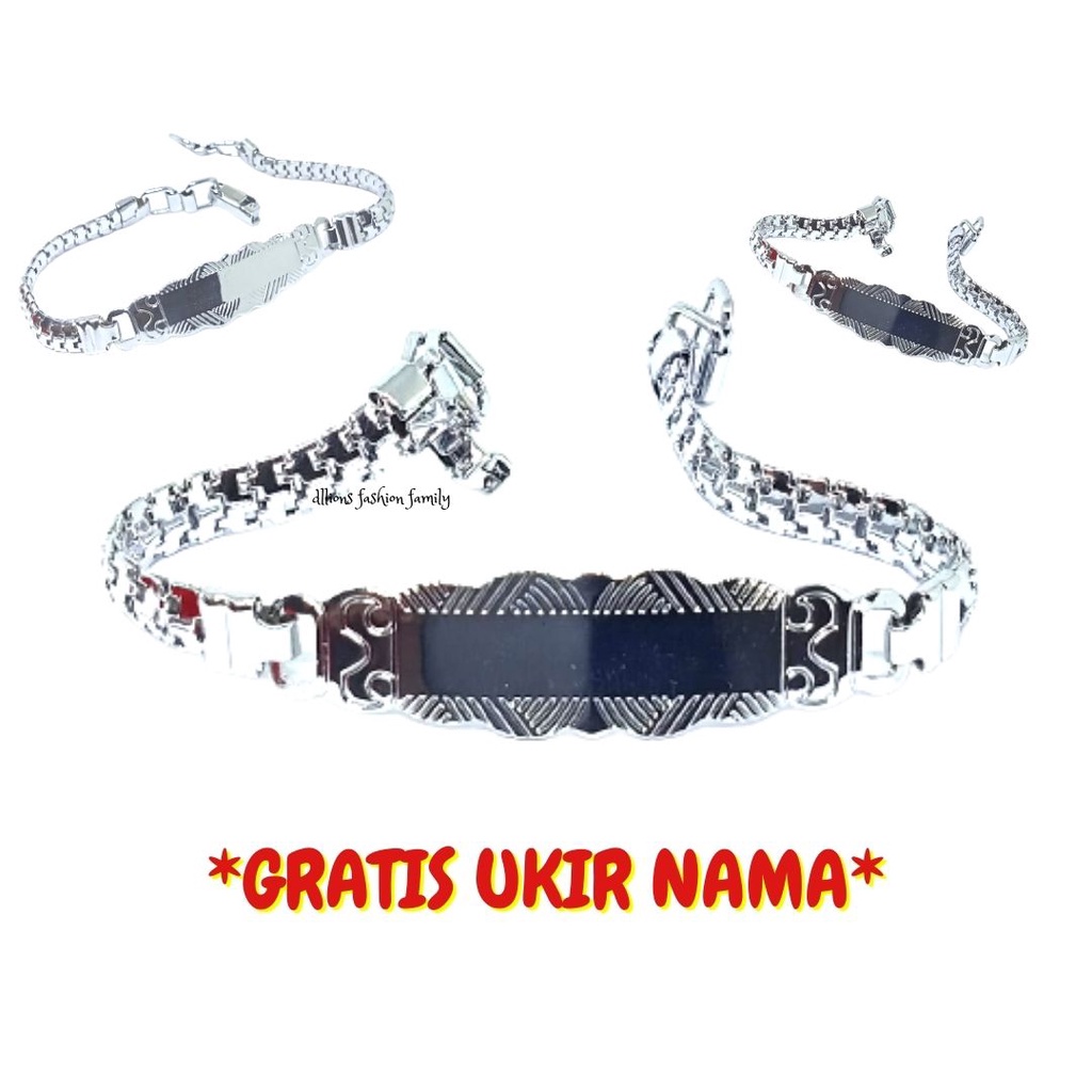 GELANG UKIR NAMA COUPLE,GELANG NAMA,GELANG WANITA,GELANG PRIA