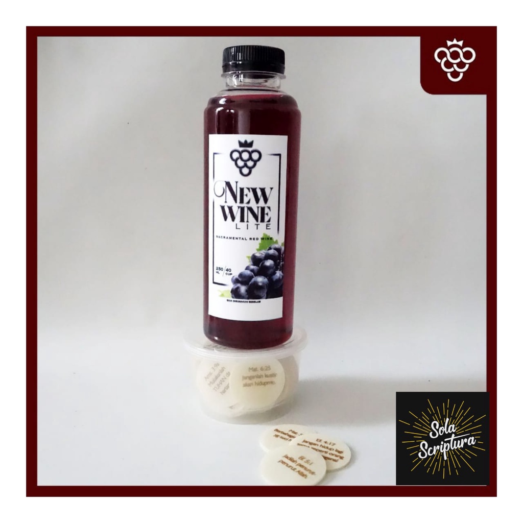 

Minuman Perjamuan Gerejawi Lite 250ml+Hosti Ayat New Wine