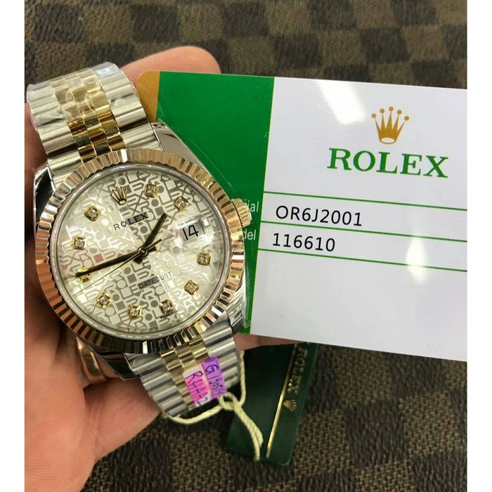 Jam Kw Super Rolex Oyster Datejust Rosegold Silver Dial Logo Best Clone