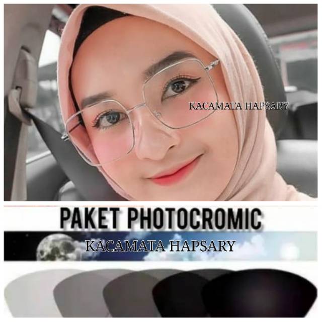 PAKET FRAME + LENSA PHOTOCROMIC | KACAMATA MINUS | KACAMATA ANTI RADIASI | KACA MATA KOTAK 0095