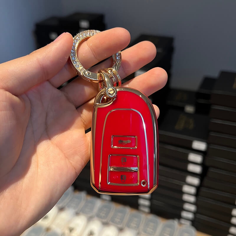 Untuk Toyota Key Cover Yaris Vios Remote Key Case Aksesoris 3tombol TPU Case Kunci Mobil Remote Control Shell Fob Pelindung Cover Gantungan Kunci
