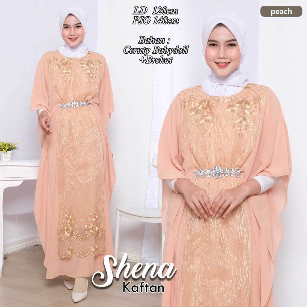 (Arnis) Shena Kaftan Brukat Glitter &amp; Ceruty Babydoll Swarovski Rangkai