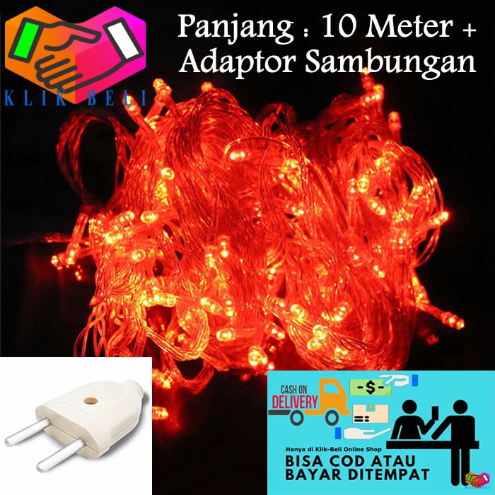 Lampu Hias Tumblr LED 10 Meter Colorful Warna Warni Tumblr Natal Anggur Bola Bulat Bintang + Free Colokan Sambungan Kabel